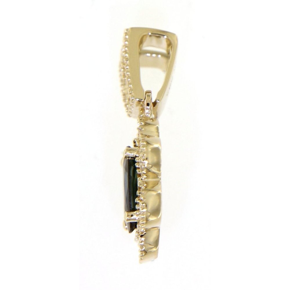 Real Diamond Blue Sapphire Pendant Yellow Gold - Picture 2 of 6